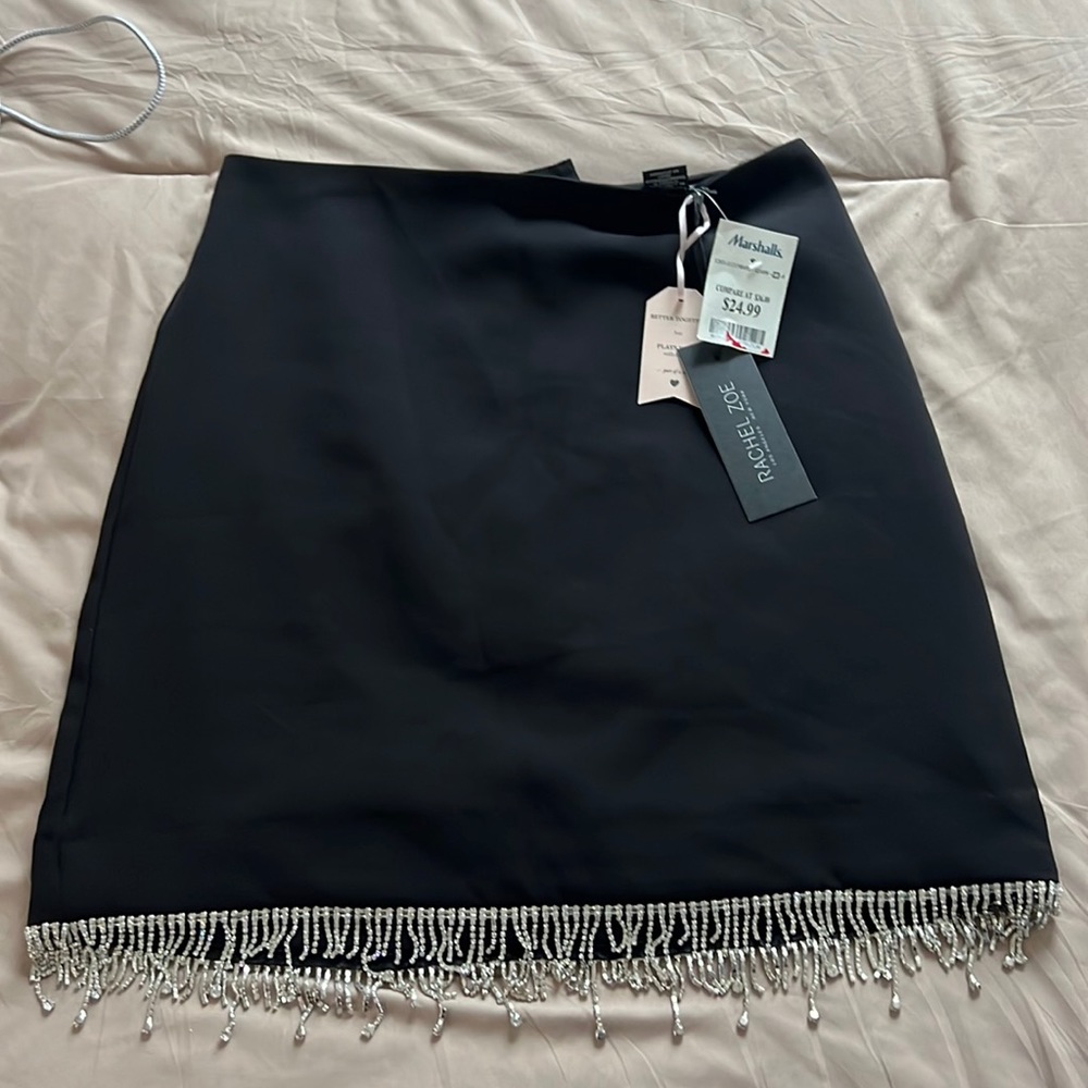 Rachel Zoe fringe rhinestone skirt size 2 new with tags